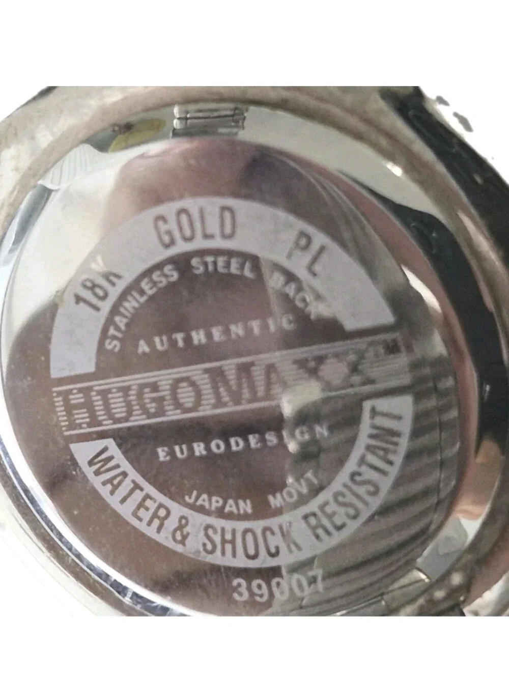 Hugo Maxx 39007 Men’s 18K Gold Plated Watch ~ New Battery.